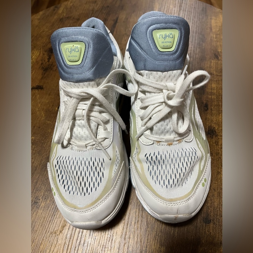 Ryka Women White and Blue Sneakers